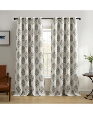 Threadmade Navara Medallion Room Darkening Window Curtain