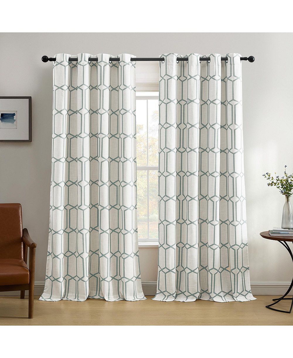 Threadmade Kaiden Geometric Room Darkening Window Curtain