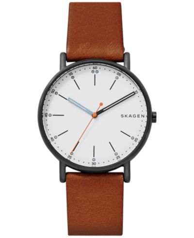 Мужские часы Skagen Signatur Brown Leather Strap, 40mm SKW6374
