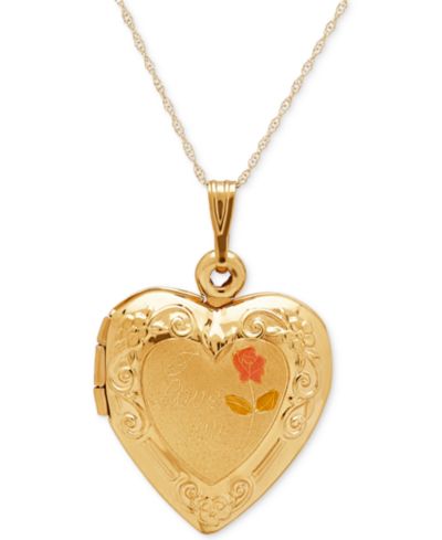 Подвеска-кулон с гравировкой сердца 18" в 10k Gold