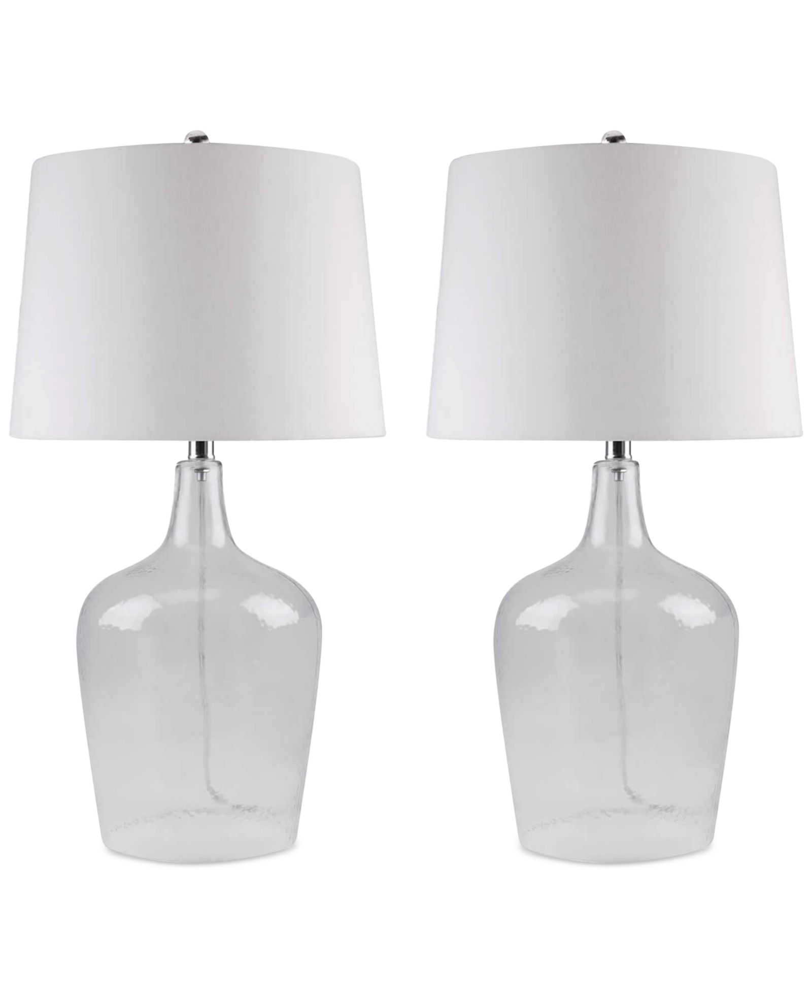 Abbyson Set of 2 Zen Clear Glass Table Lamps