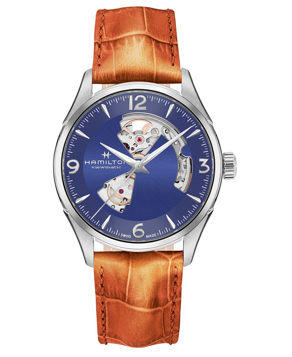 Мужские часы Hamilton Swiss Automatic Jazzmaster Brown Leather Strap 40mm