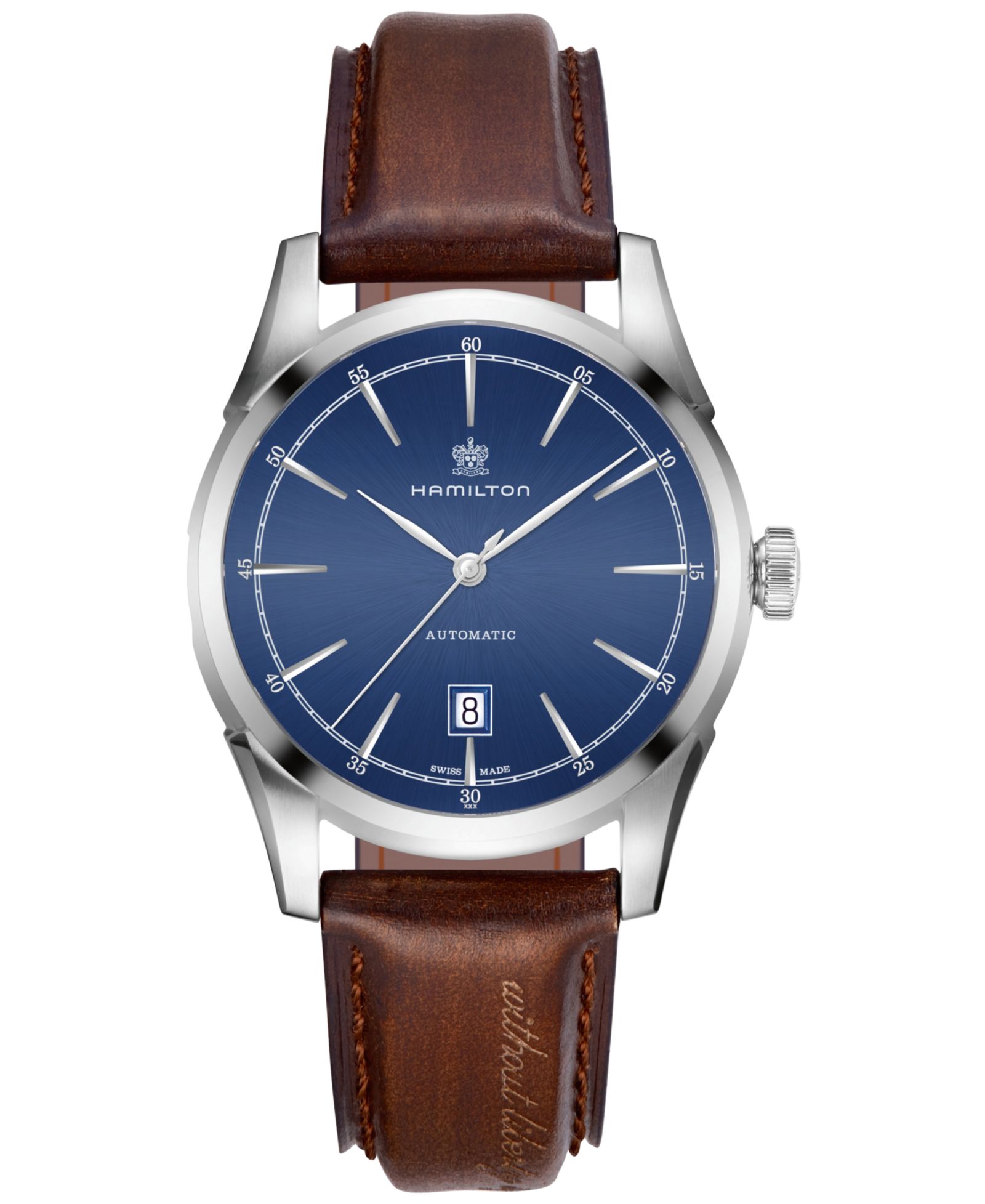 Мужские часы Hamilton Swiss Automatic American Classic Brown Leather Strap 42mm