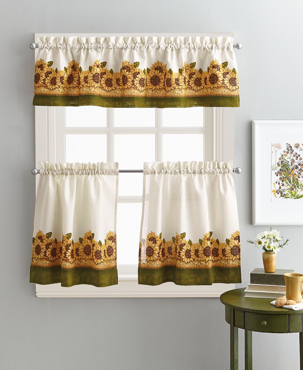 Sunflower Garden 36" Tier & Valance Set