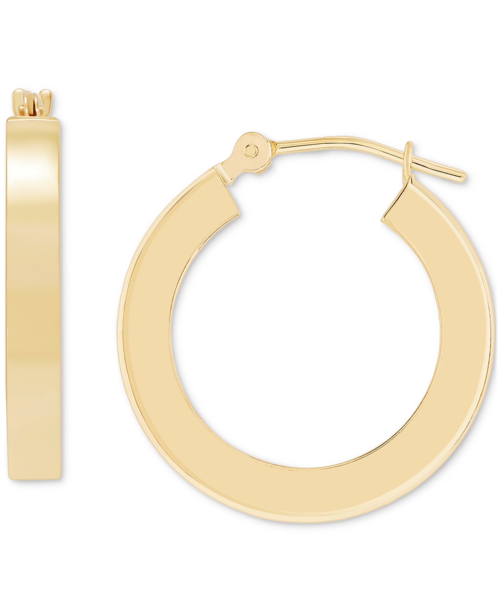 Серьги-кольца Polished Chunky Flat-Edge Tube в 14k Gold, 20mm