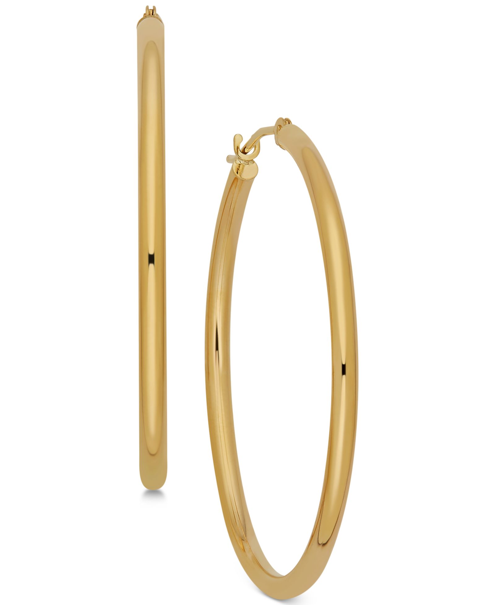 Серьги-кольца Polished Tube Hoop Earrings in 14k Gold