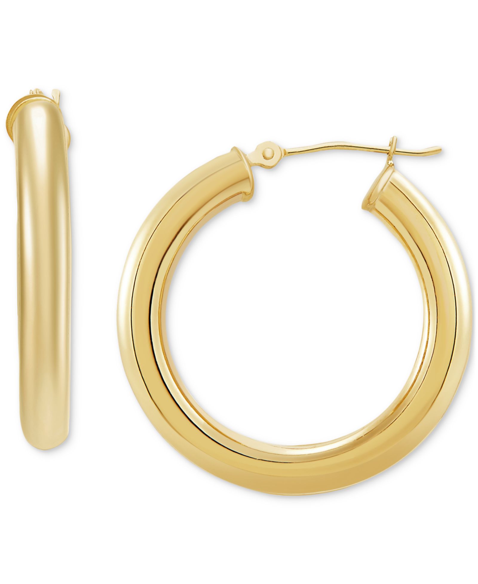 Серьги-кольца из полированного золота 14k (25mm)