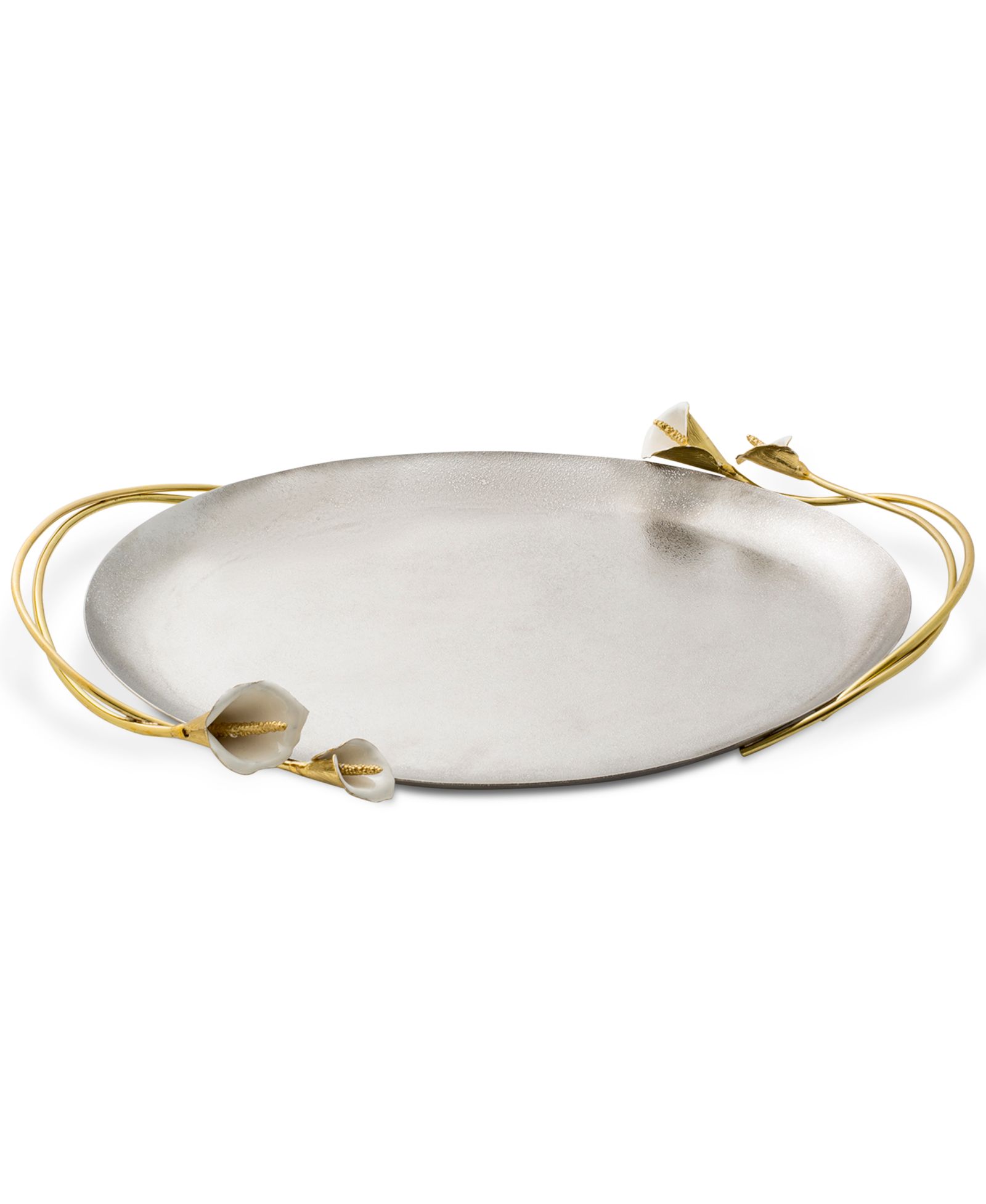 Декоративный овальный поднос Michael Aram Calla Lily Handled Oval Tray