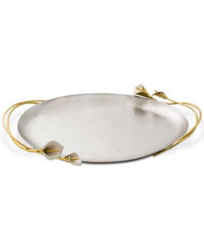 Декоративный овальный поднос Michael Aram Calla Lily Handled Oval Tray