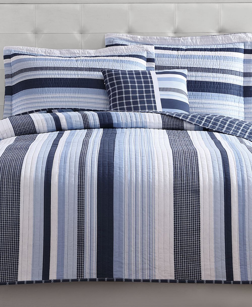 My World Детский набор из 3 шт. стеганых покрывал Mason Stripe Reversible Twin