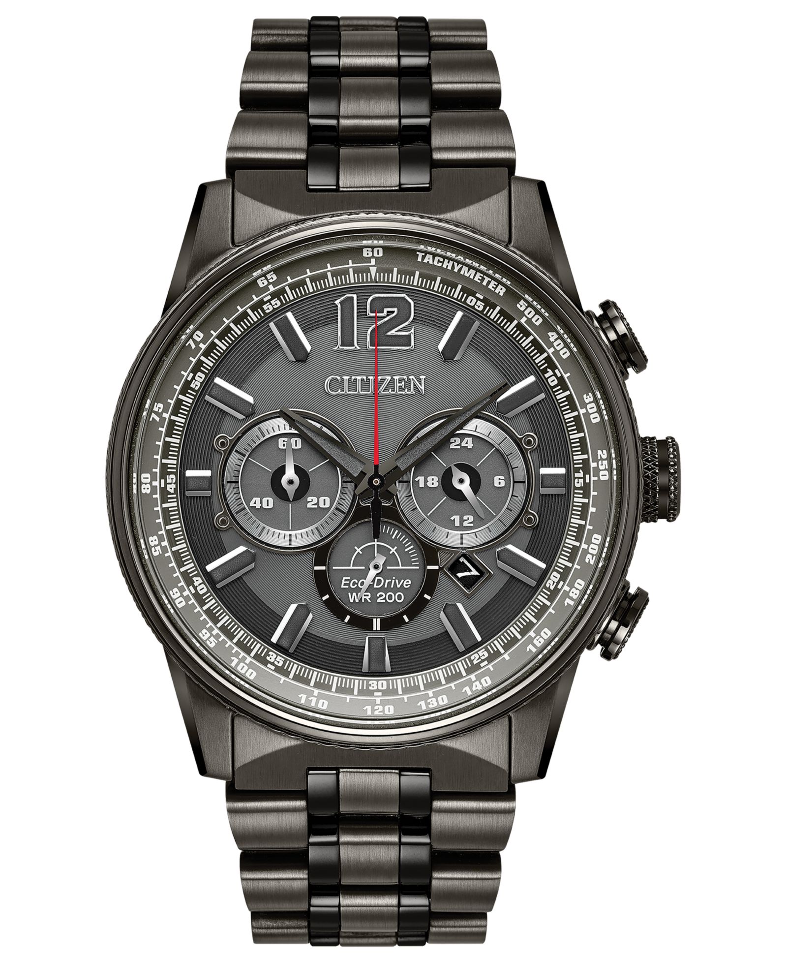 Мужские часы Citizen Eco-Drive Chronograph Nighthawk Gray Stainless Steel, 43mm