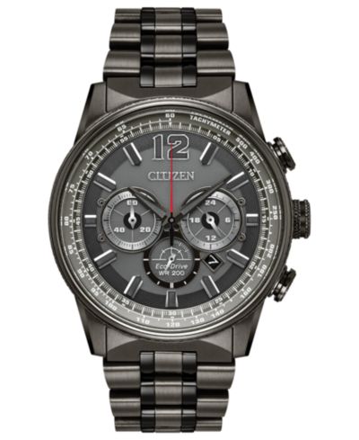 Мужские часы Citizen Eco-Drive Chronograph Nighthawk Gray Stainless Steel, 43mm