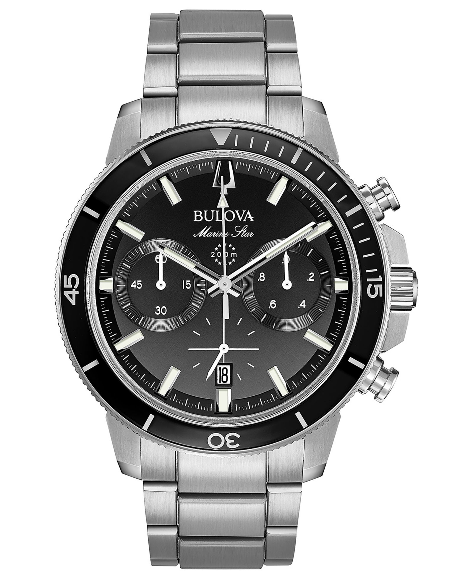Мужские часы Bulova Chronograph Marine Star из нержавеющей стали, 45mm