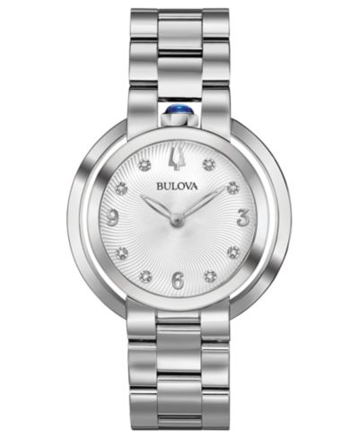 Женские наручные часы Bulova Rubaiyat Diamond-Accent Stainless Steel Bracelet 35mm