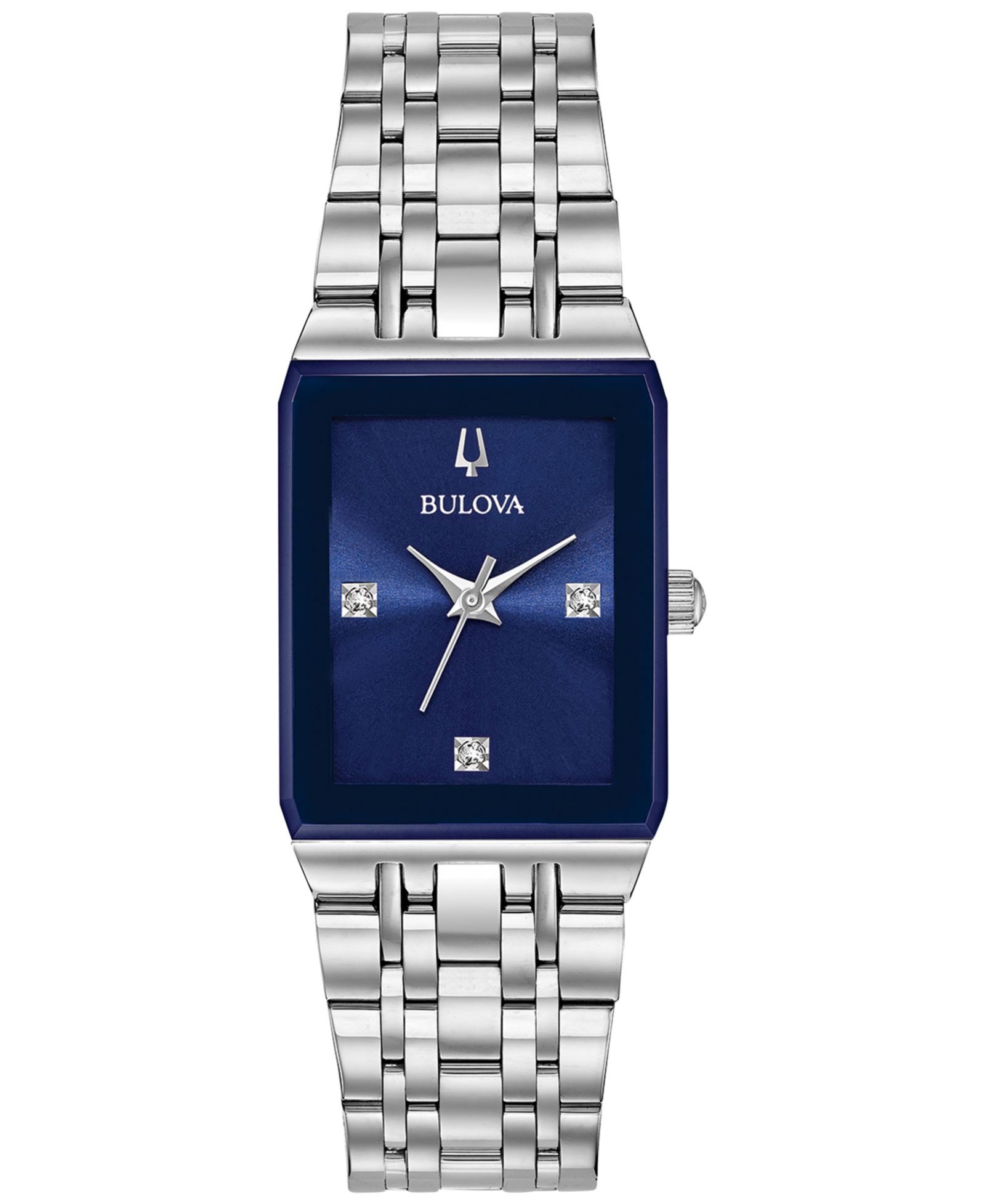 Женские часы Bulova Women's Futuro Diamond-Accent Stainless Steel Bracelet, 21x32mm