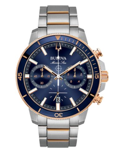 Мужские хронограф-часы Bulova Marine Star Two-Tone Stainless Steel Bracelet Watch 45mm
