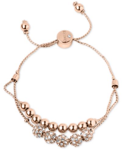 GUESS браслет Pavé Beaded Double-Row Slider