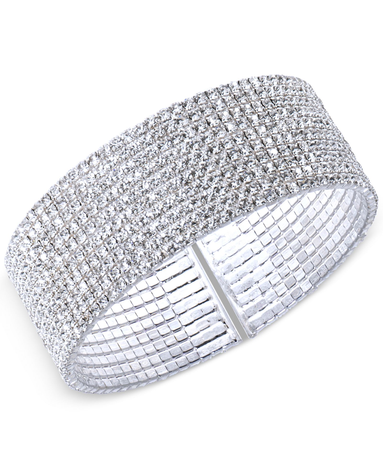 Anne Klein Silver-Tone Crystal Cuff Bracelet