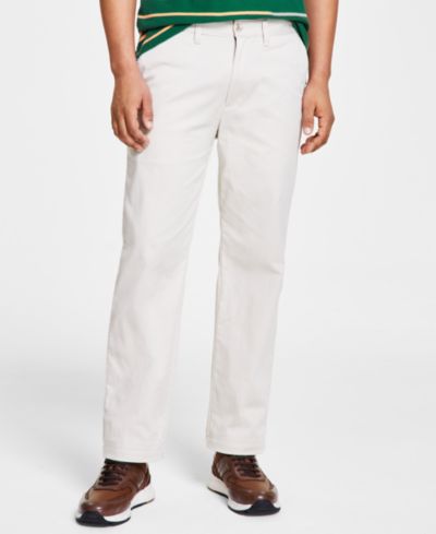 Nautica Мужские брюки чинос Classic-Fit Stretch Solid Flat-Front Deck Pants