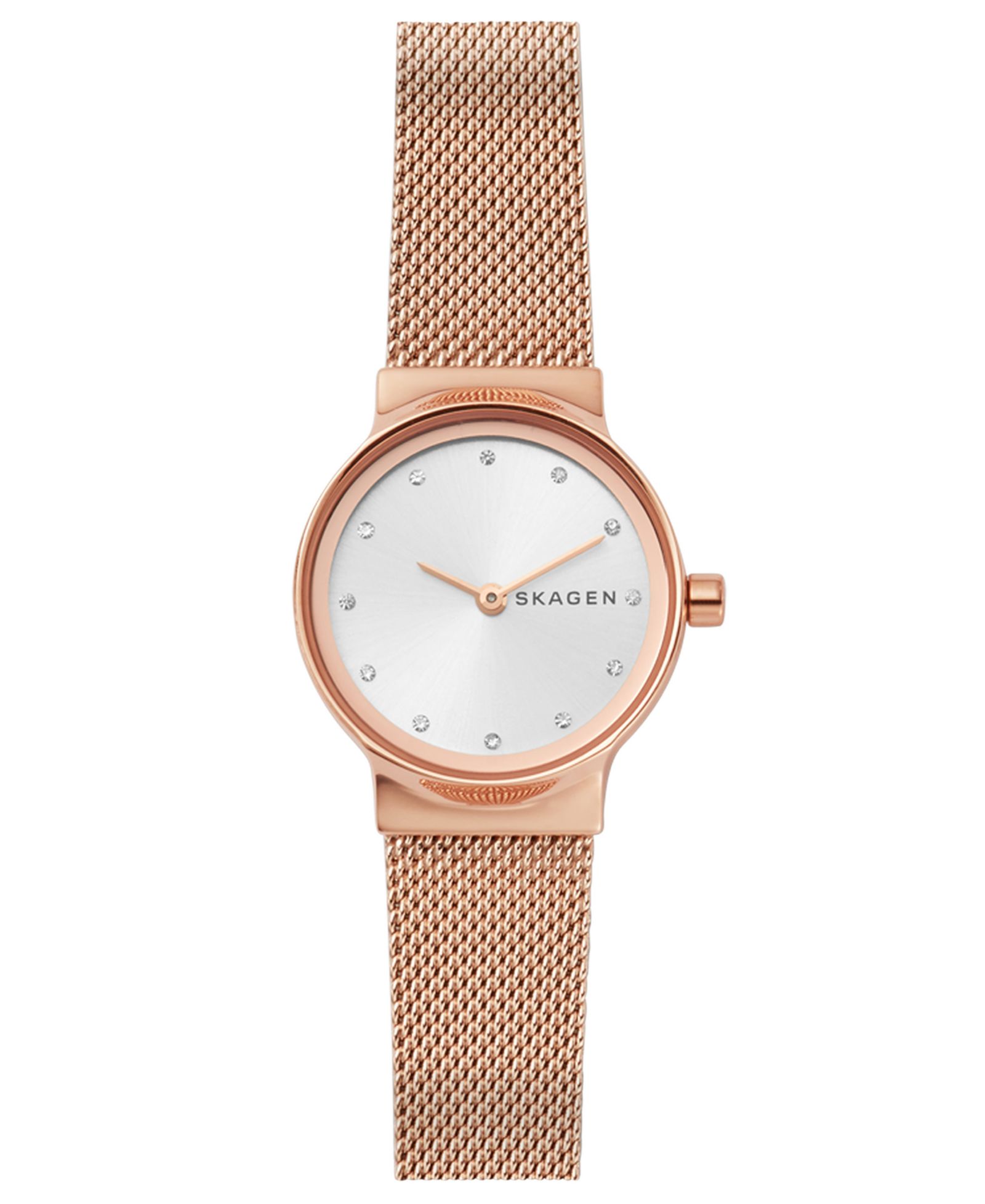 Skagen Женский Freja Rose Gold-Tone Stainless Steel Mesh Bracelet Watch 26mm