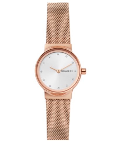 Skagen Женский Freja Rose Gold-Tone Stainless Steel Mesh Bracelet Watch 26mm