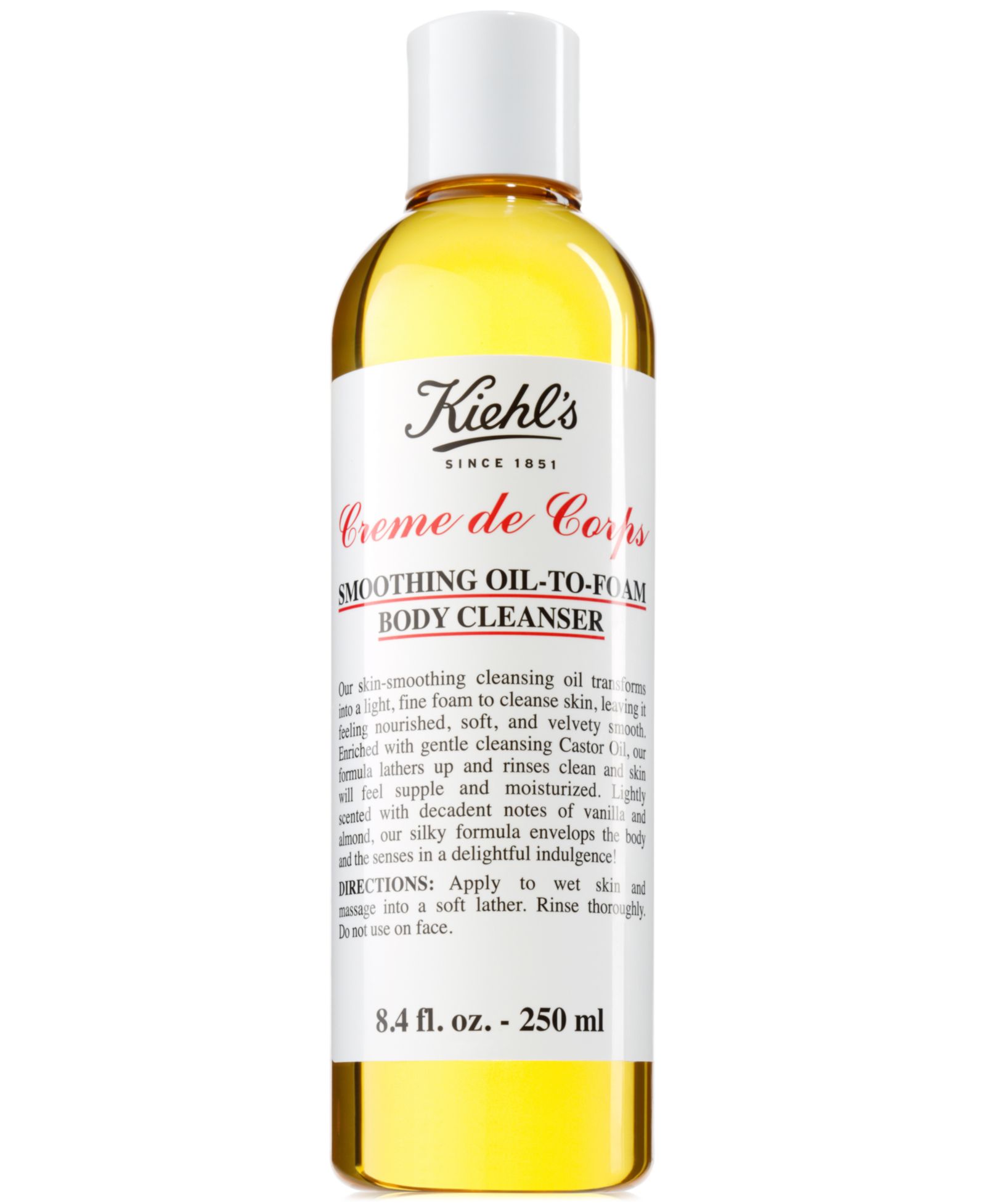 Очищающее масло-пенка для тела Kiehl's Since 1851 Creme de Corps Smoothing, 8.4-oz.