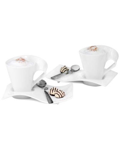 Villeroy & Boch New Wave Caffè Coffee Mugs & Saucers Gift Set, Service for 2