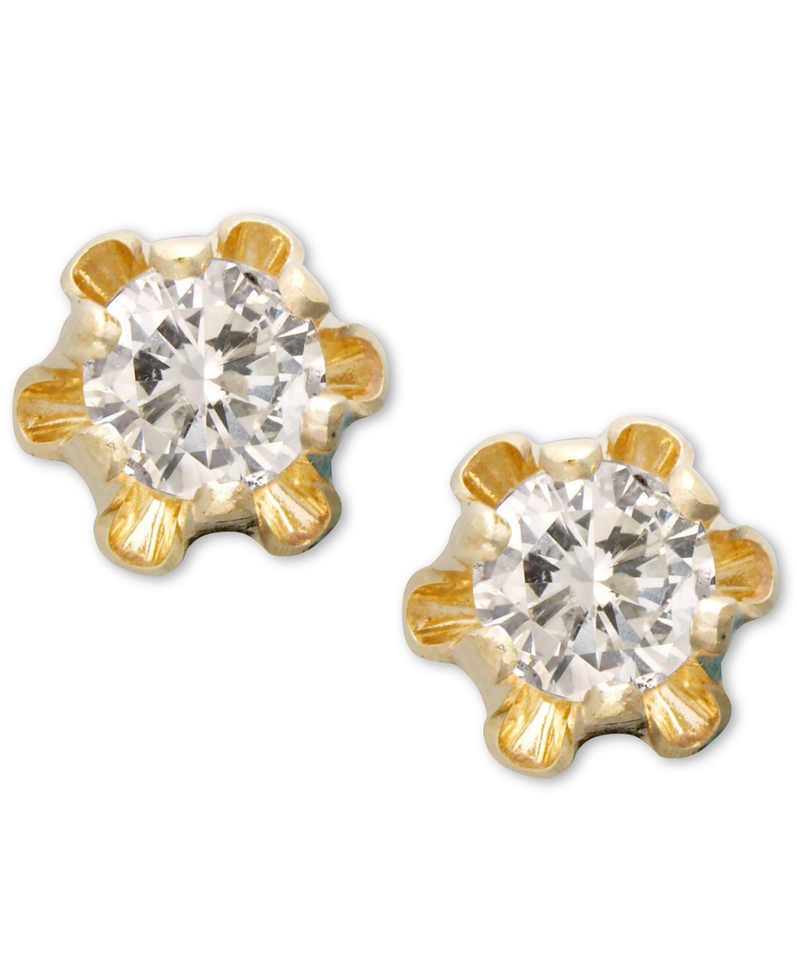 Детские серьги-гвоздики 14k Gold, Diamond Stud (1/8 ct. t.w.)