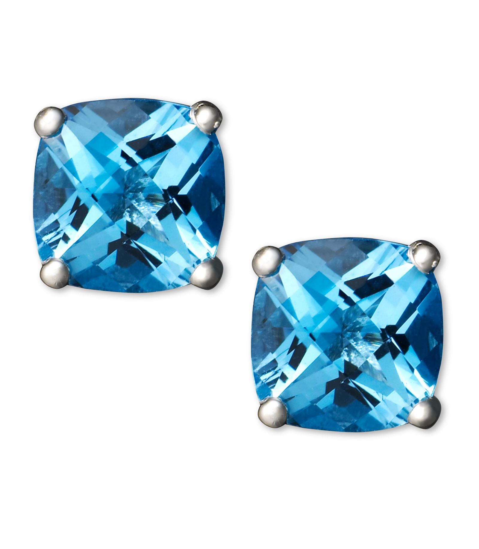 Amethyst (1-3/4 ct. t.w.) Cushion Stud Earrings in 14k white gold (Also Available in Peridot, Garnet, Citrine and Blue Topaz)