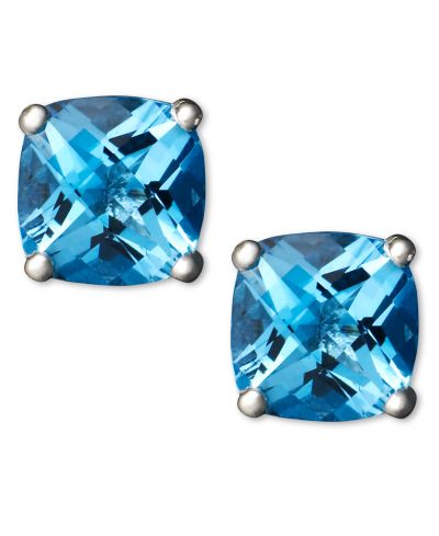 Amethyst (1-3/4 ct. t.w.) Cushion Stud Earrings in 14k white gold (Also Available in Peridot, Garnet, Citrine and Blue Topaz)