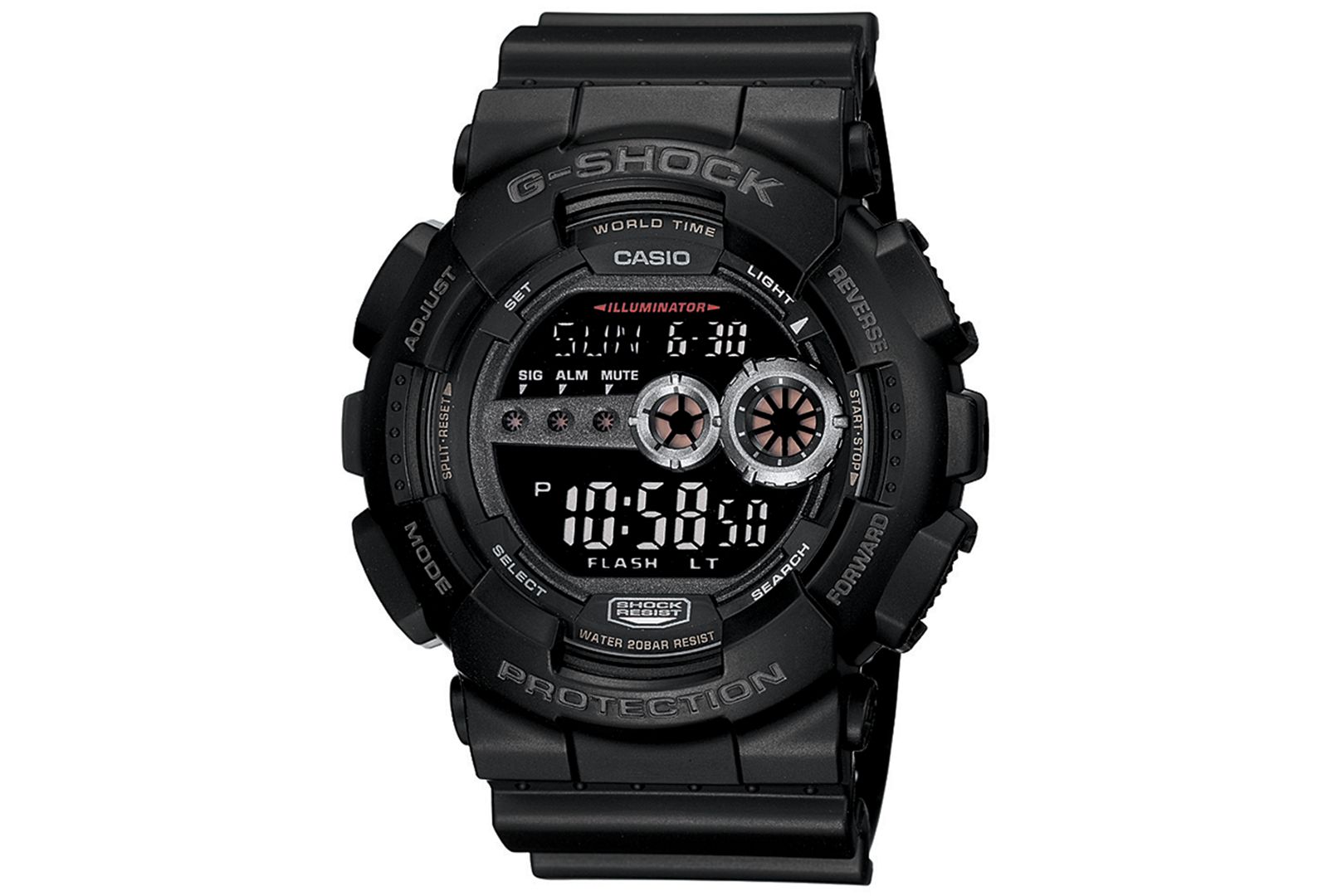 G-Shock Men's XL Digital Black Resin Strap Watch GD100-1B