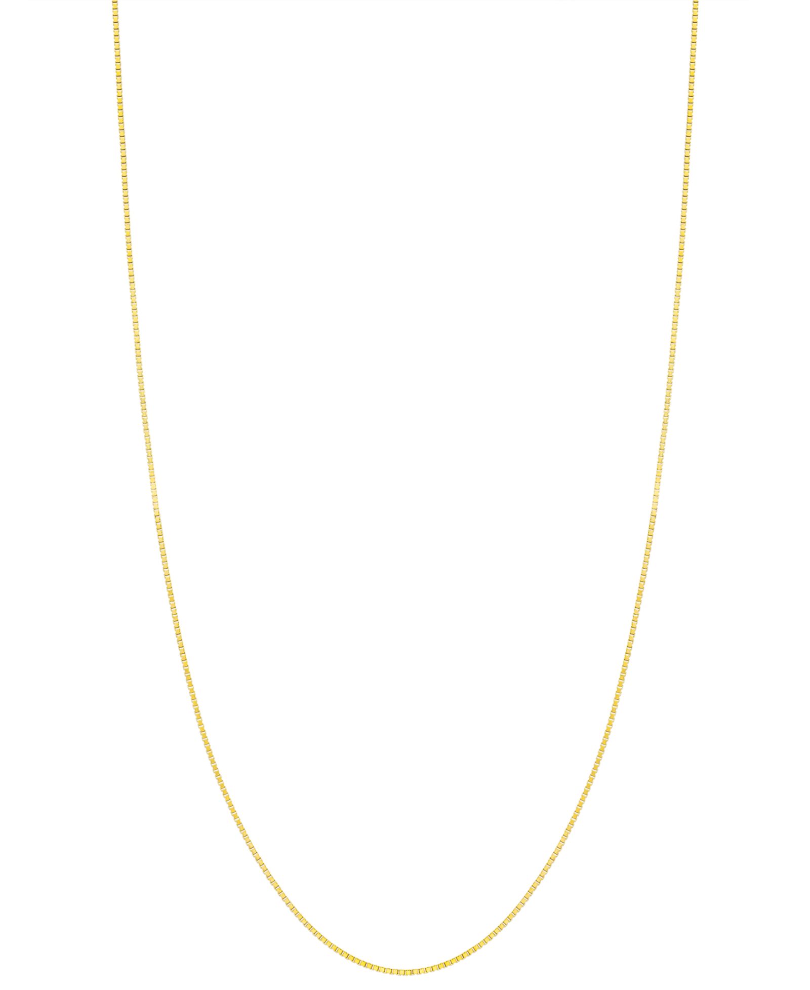 14k Gold Necklace Adjustable 16-20" Box Chain (5/8mm) (Also in White and Rose Gold)