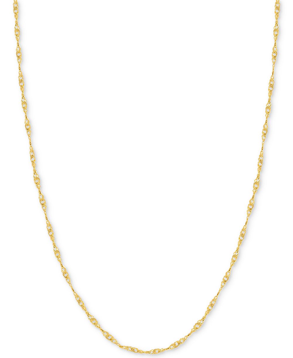 Цепочка ожерелье Singapore 18" (7/8mm) из золота 14k