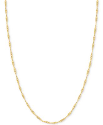 Цепочка ожерелье Singapore 18" (7/8mm) из золота 14k