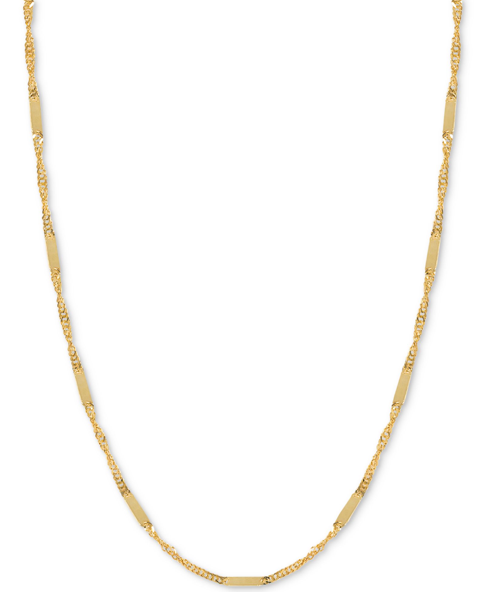 Ожерелье Italian Gold 18" Flat Bar Singapore Chain 14k Gold