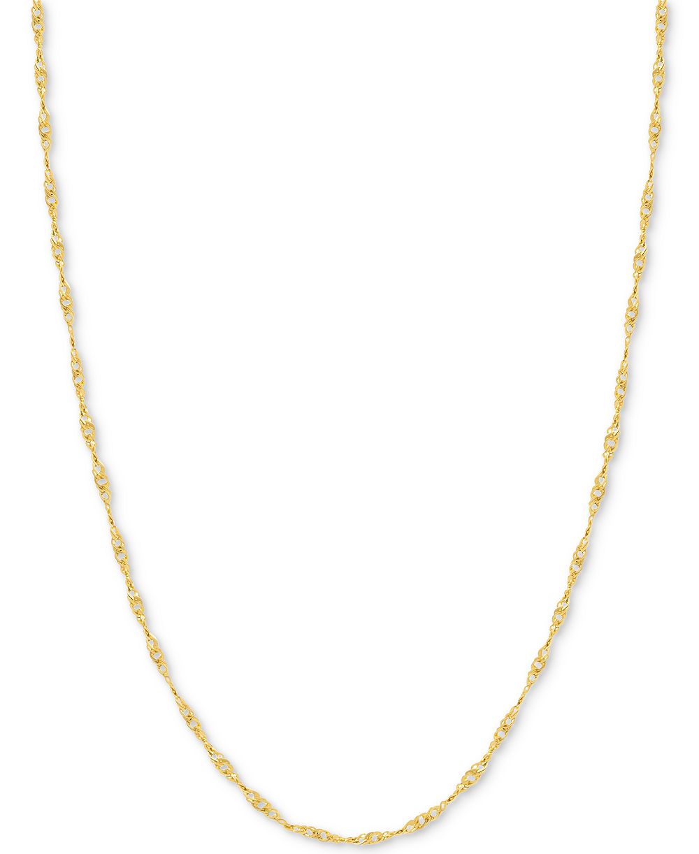 Цепочка ожерелья Singapore (7/8mm) в 14k Gold