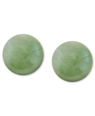 Dyed Jade Studs Set in 14k Gold  (Also available in Dyed Yellow Jade and Dyed Lavender Jade)