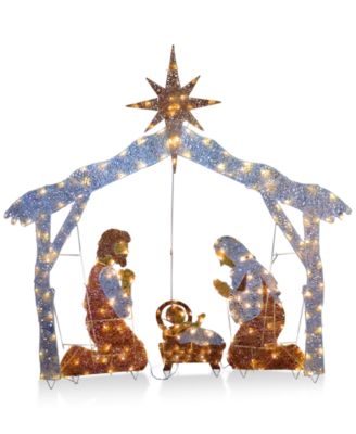 Национальное рождественское украшение Crystal Nativity с 250 светодиодами
