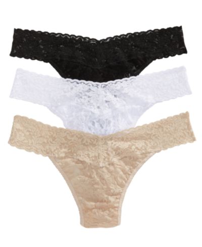 Комплект из 3 кружевных трусиков Hanky Panky с низкой посадкой 49113PK