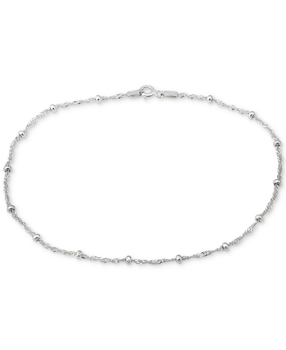 Браслет Giani Bernini Sterling Silver, Small Beaded Singapore Chain