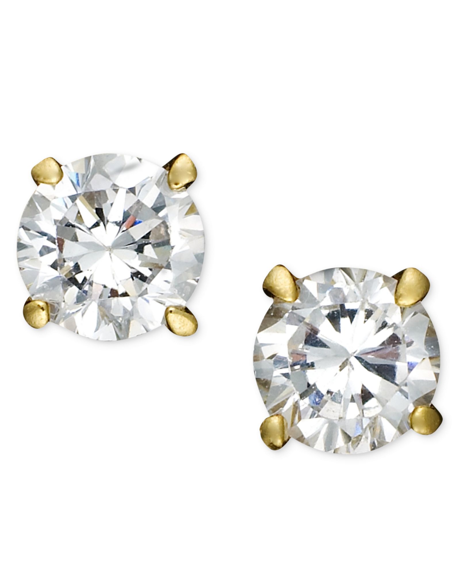 Серьги Giani Bernini из 18k золота и стерлингового серебра, круглые пусеты с кубическим цирконием (1/2 ct. t.w.)