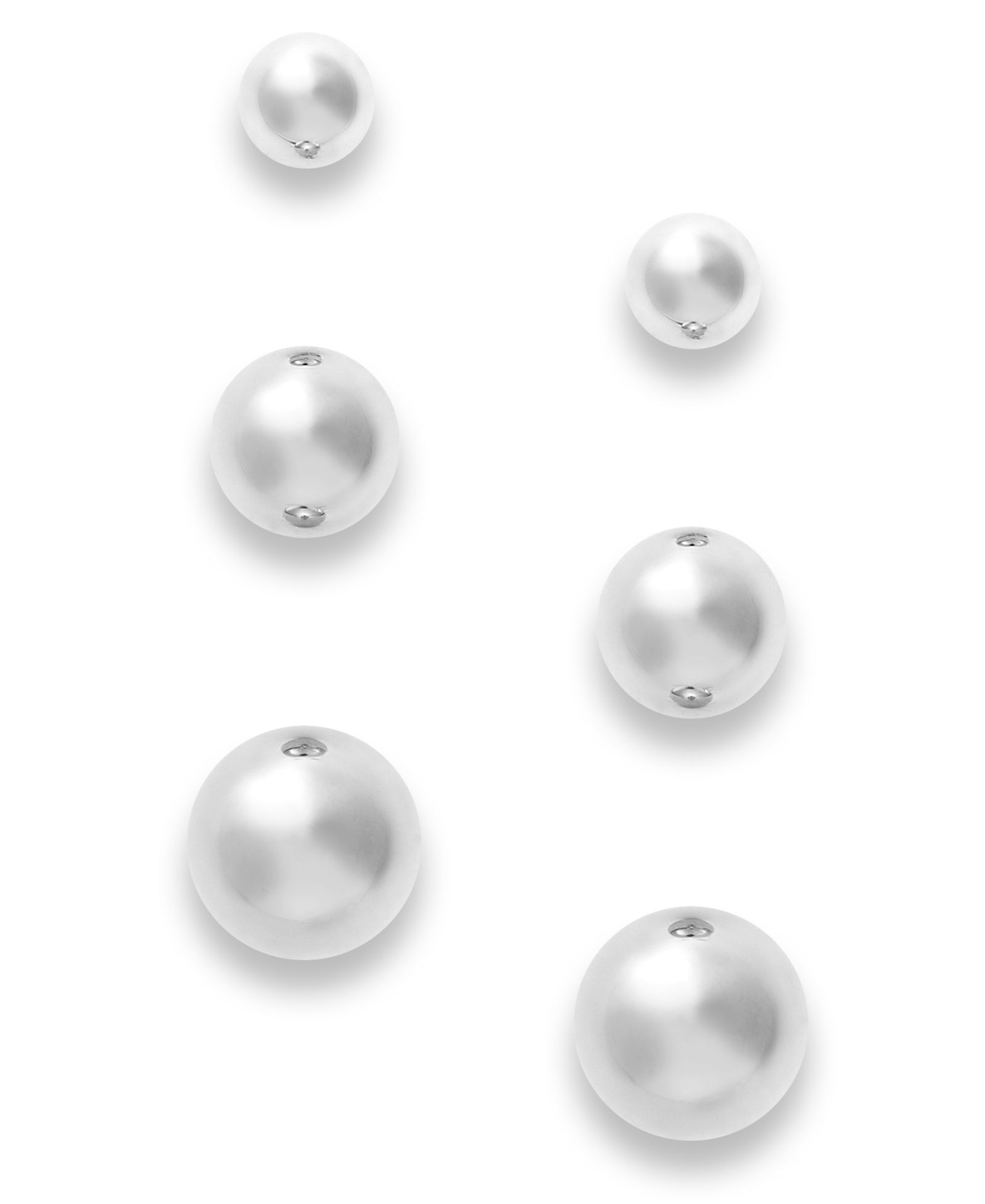 Набор серег-гвоздиков Ball Stud, 10k Gold или White Gold