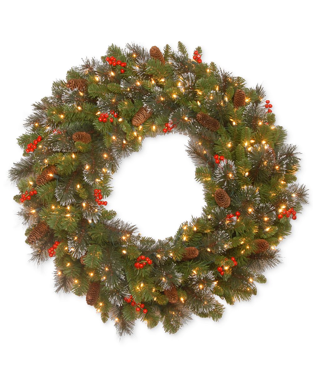 National Tree Company Еловый венок Crestwood 36" с 200 огнями