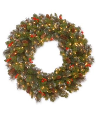 National Tree Company 36" Crestwood Spruce Wreath with 200 Clear Lights
