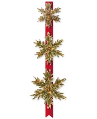National Tree Company Triple Snowflake Door Décor Piece With 100 Battery-Operated Twinkle LED Lights