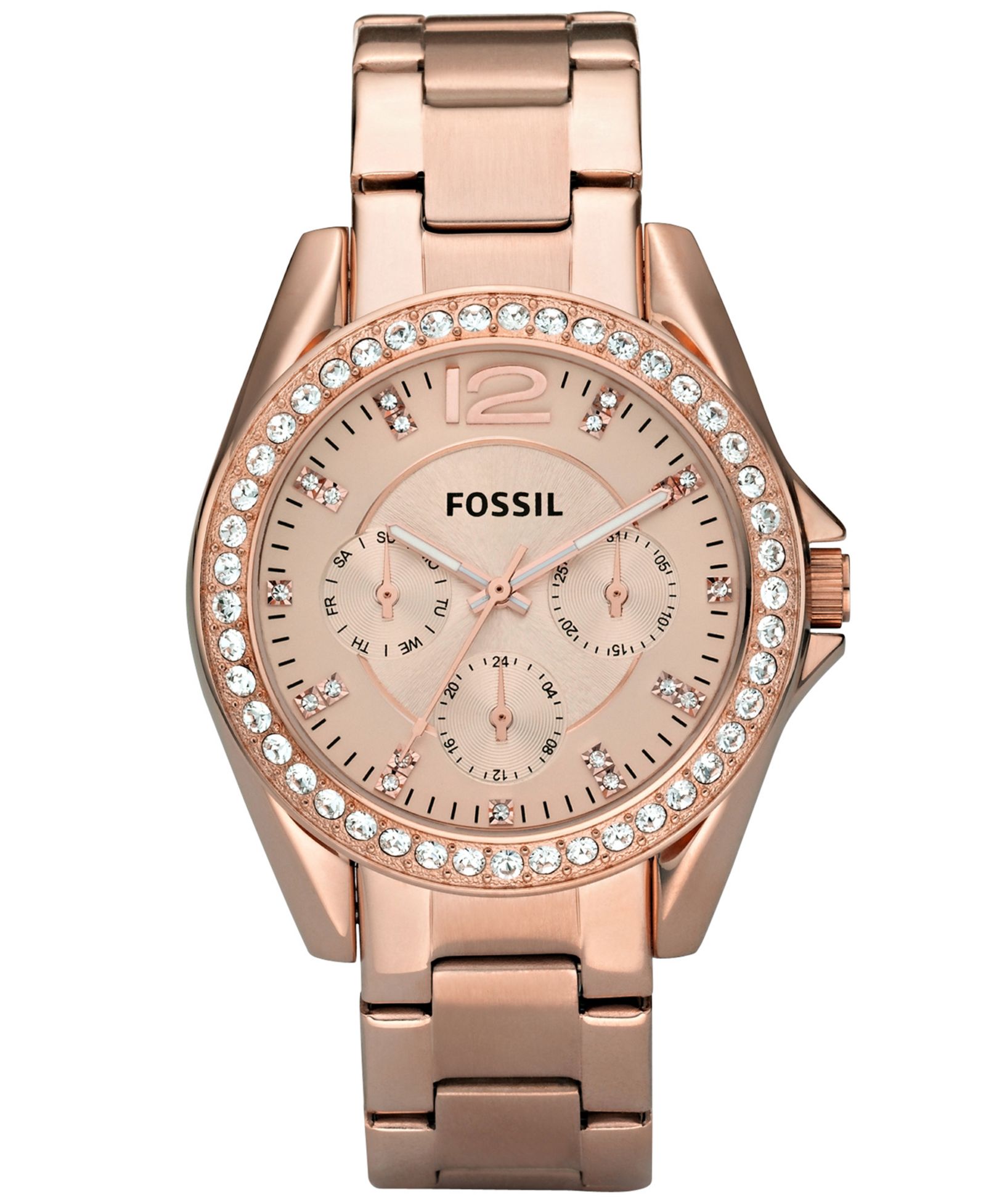 Женские наручные часы Fossil Riley, с браслетом из позолоченной стали, 38mm