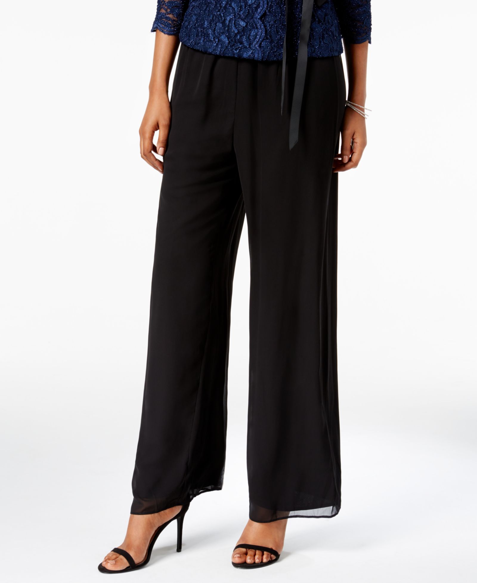 Брюки Alex Evenings Petite Chiffon Palazzo