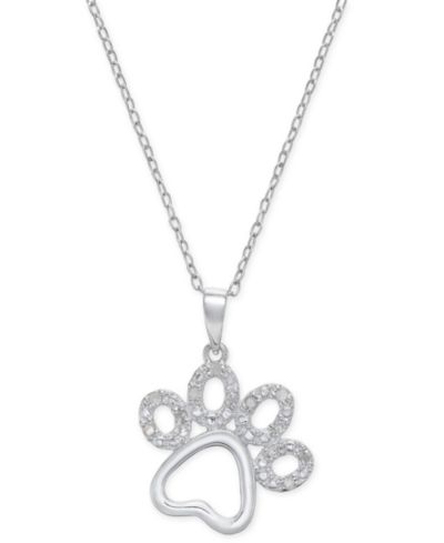 Подвеска Diamond Pawprint в серебряной оправе