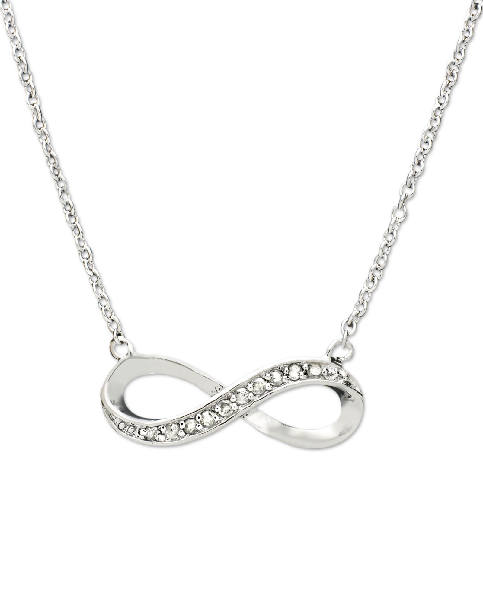 Подвеска Diamond Infinity из стерлингового серебра (1/10 ct. t.w.)