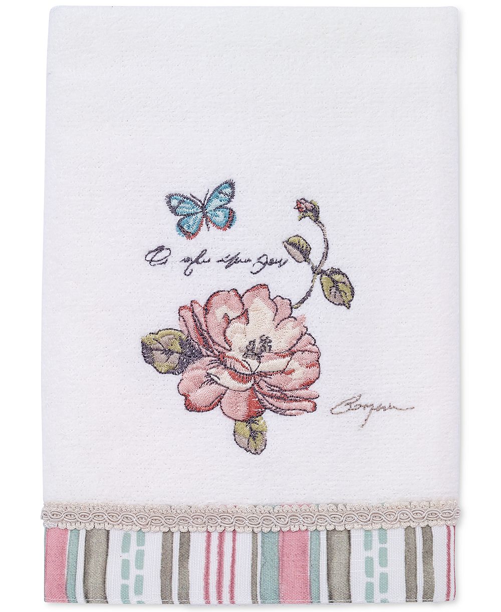 Avanti Butterfly Garden Ceramic Hand Towel, 16" x 30"